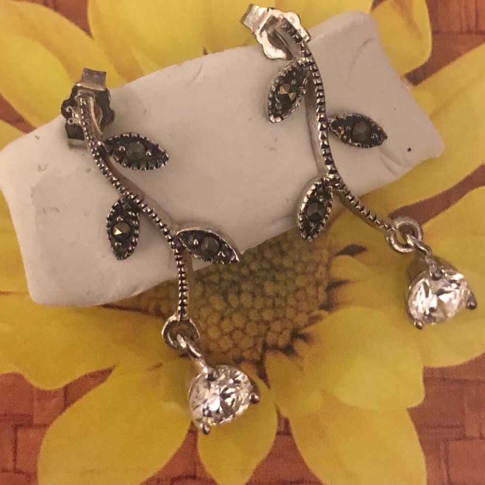 Silpada Sterling Silver and Marcasite Earrings - Picture 3 of 5